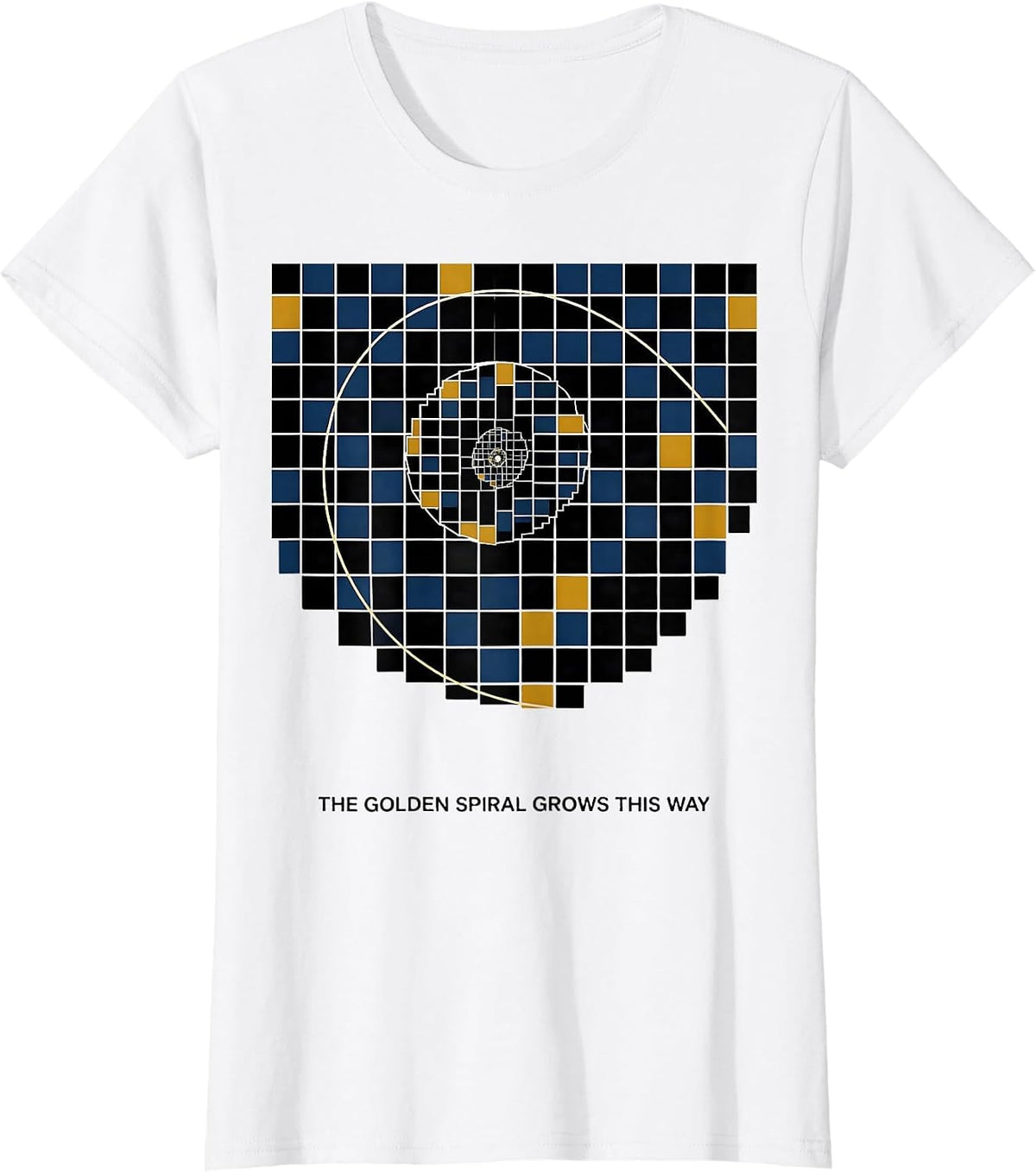 Women's The Golden Spiral Grows This Way Geometric Math Sacred T-Shirt - White