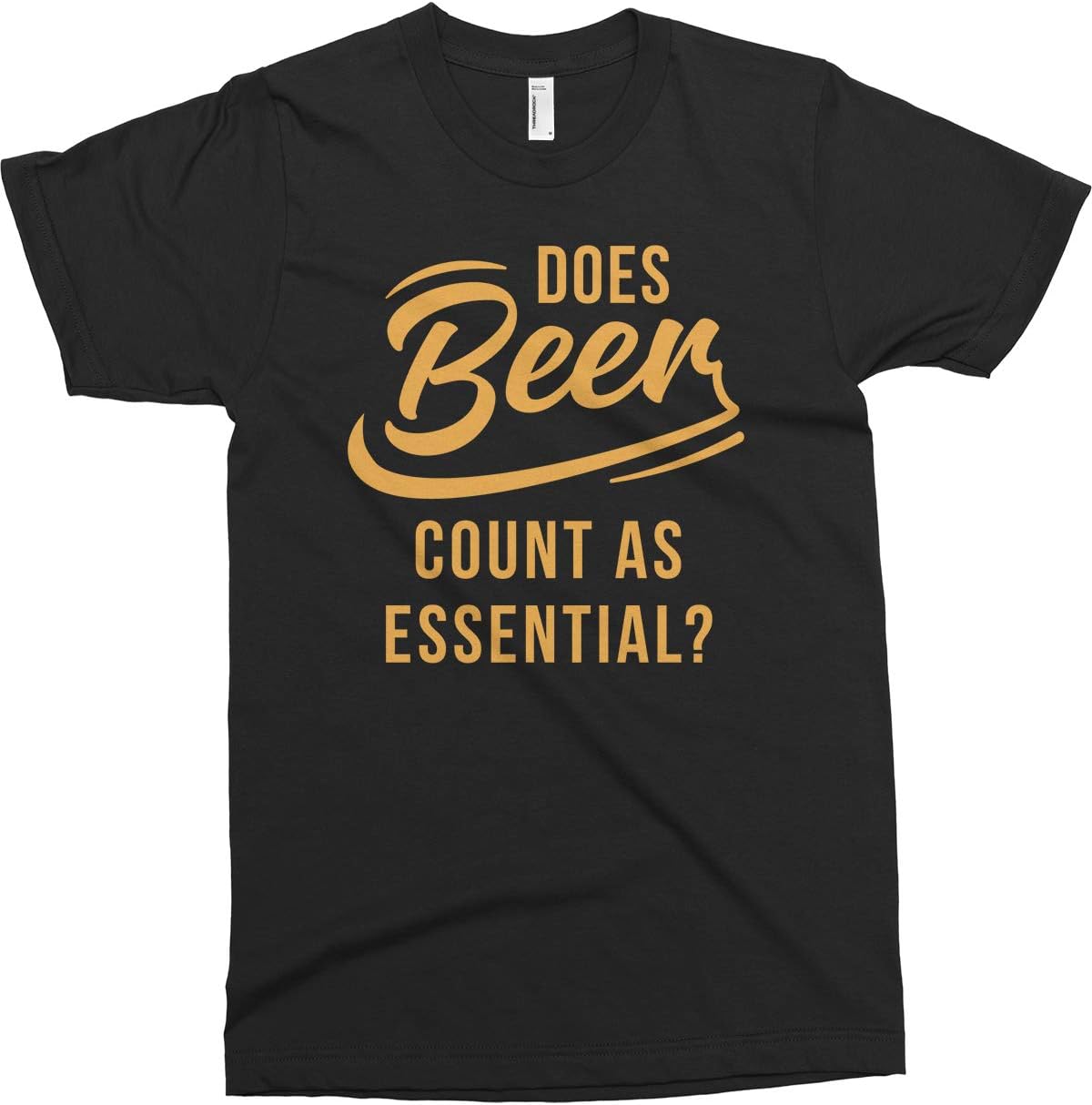 Threadrock Men's Does Beer Count As Essential T-Shirt - Black