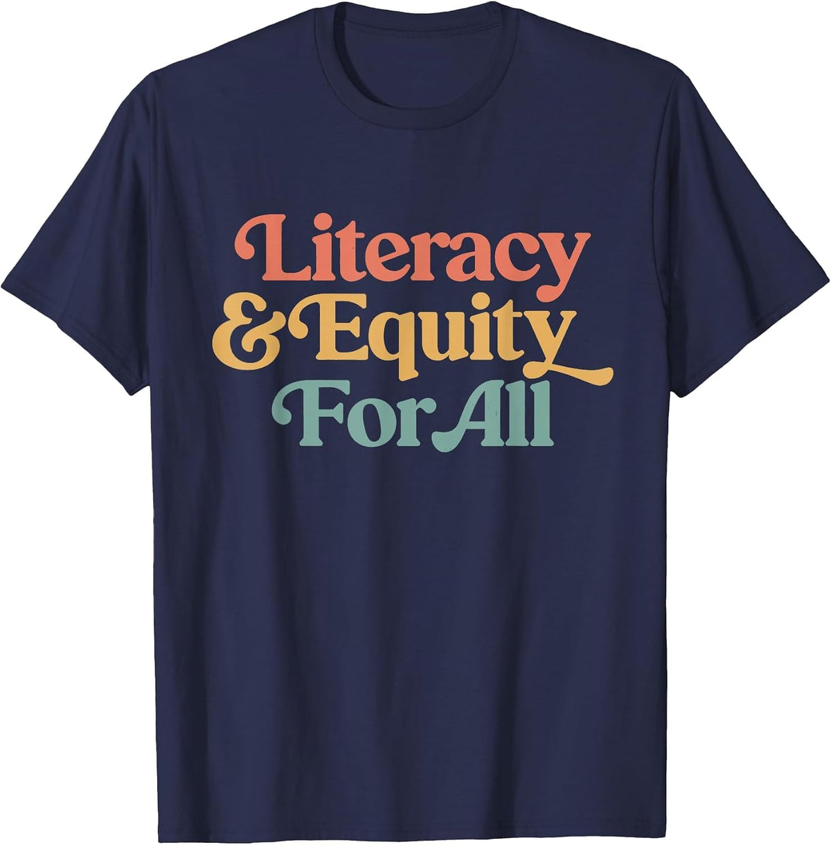 Protect Libraries Banned Books Literacy and Equity for All T-Shirt - Navy Blue