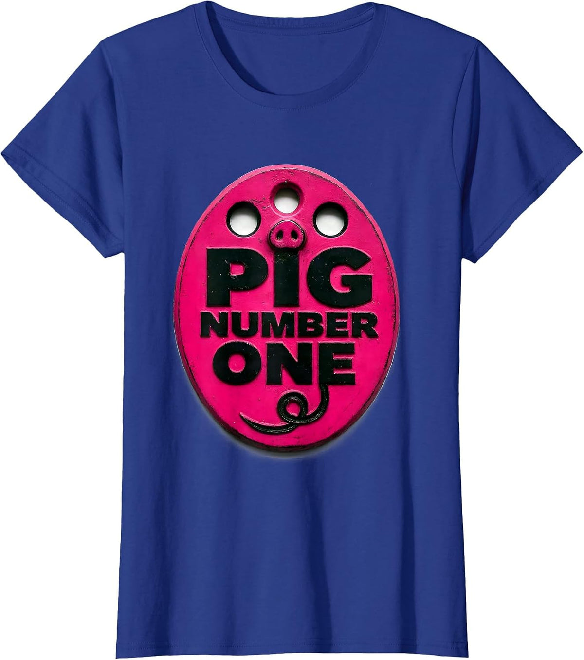 Women's Pig Number One Funny Pig Lover Novelty Humor T-Shirt - Royal Blue