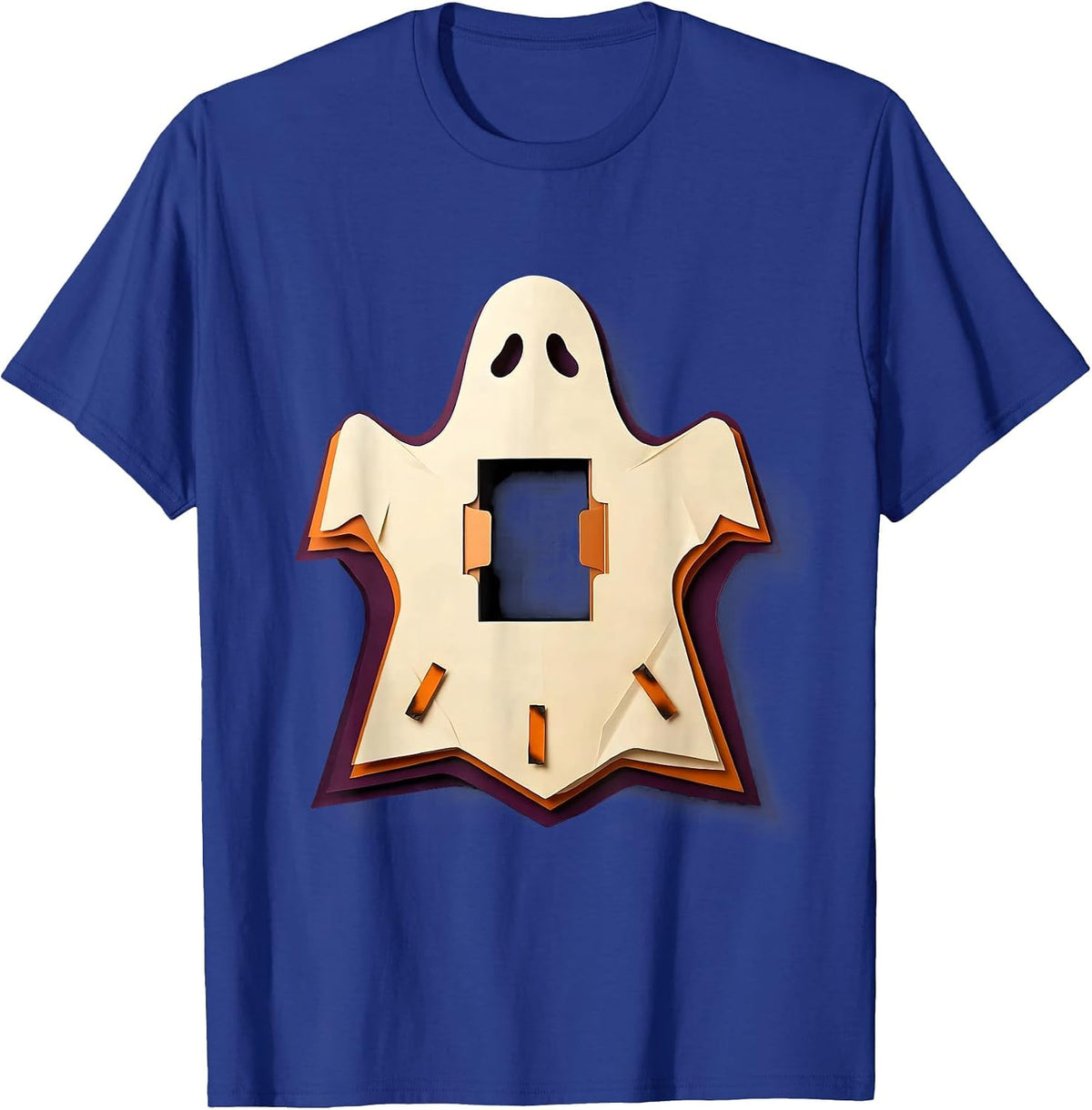 Men's Ghost Paper Cutout Para Normal Activities Paraprofessional T-Shirt - Royal Blue