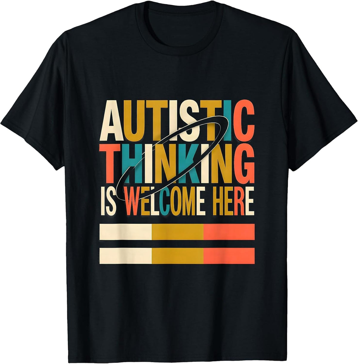 Men's Autistic Thinking Is Welcome Here Neurodiversity Awareness T-Shirt - Black