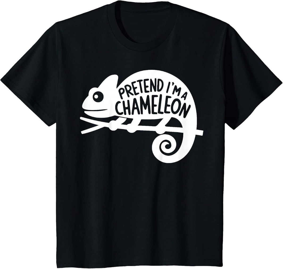 Group Easy Adult Halloween Costumes Pretend I'm A Chameleon T-Shirt - Black