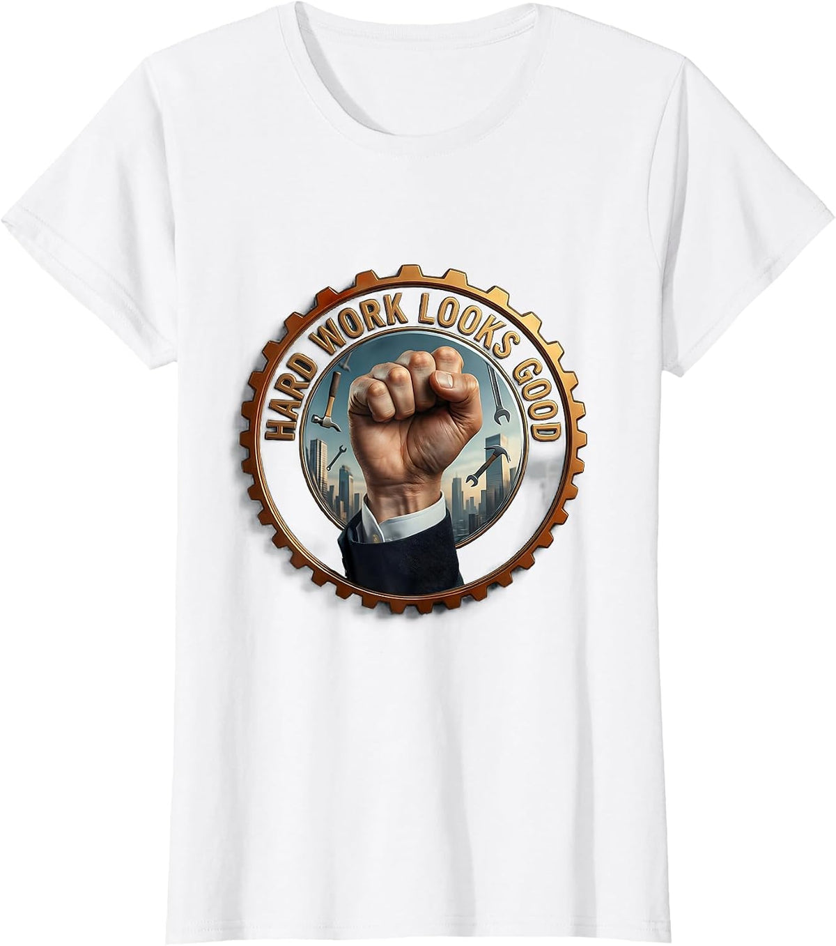 Hard Work Looks Good Labor Day Graphic Design T-Shirt - White