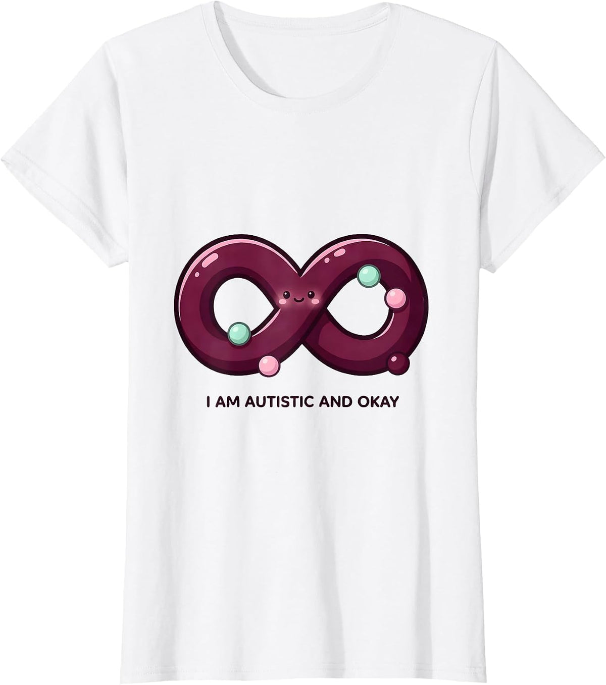 Women's I Am Autistic And Okay Cute Kawaii Neurodivergent Awareness T-Shirt - White
