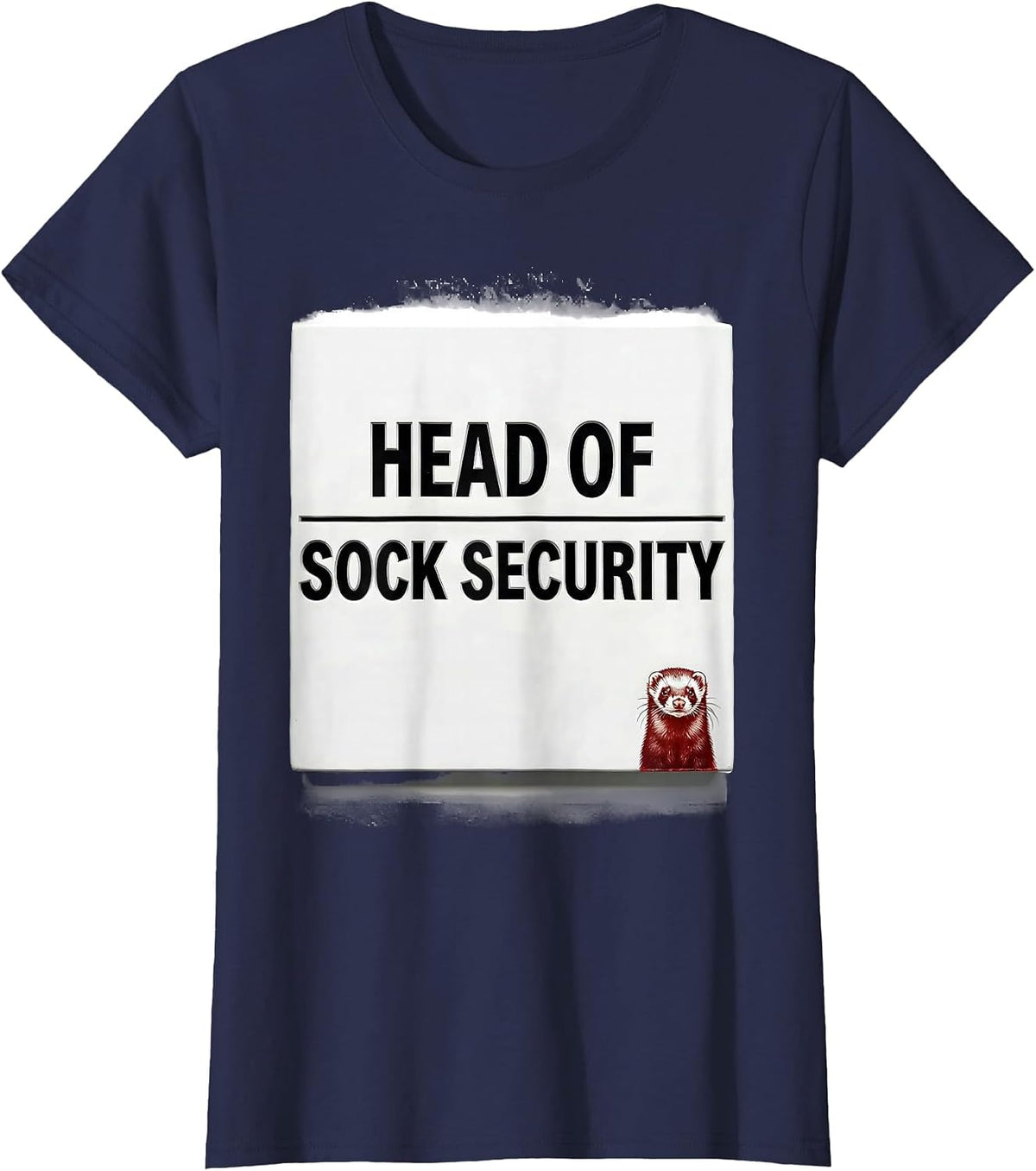 Women's Head Of Sock Security Funny Ferret Lover Gift For Ferret T-Shirt - Navy Blue