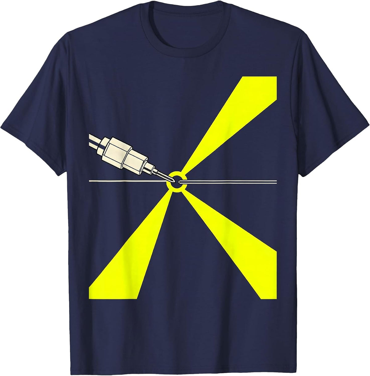 Men's Welding Torch Seam Precision Humor Blue Collar Worker T-Shirt - Navy Blue