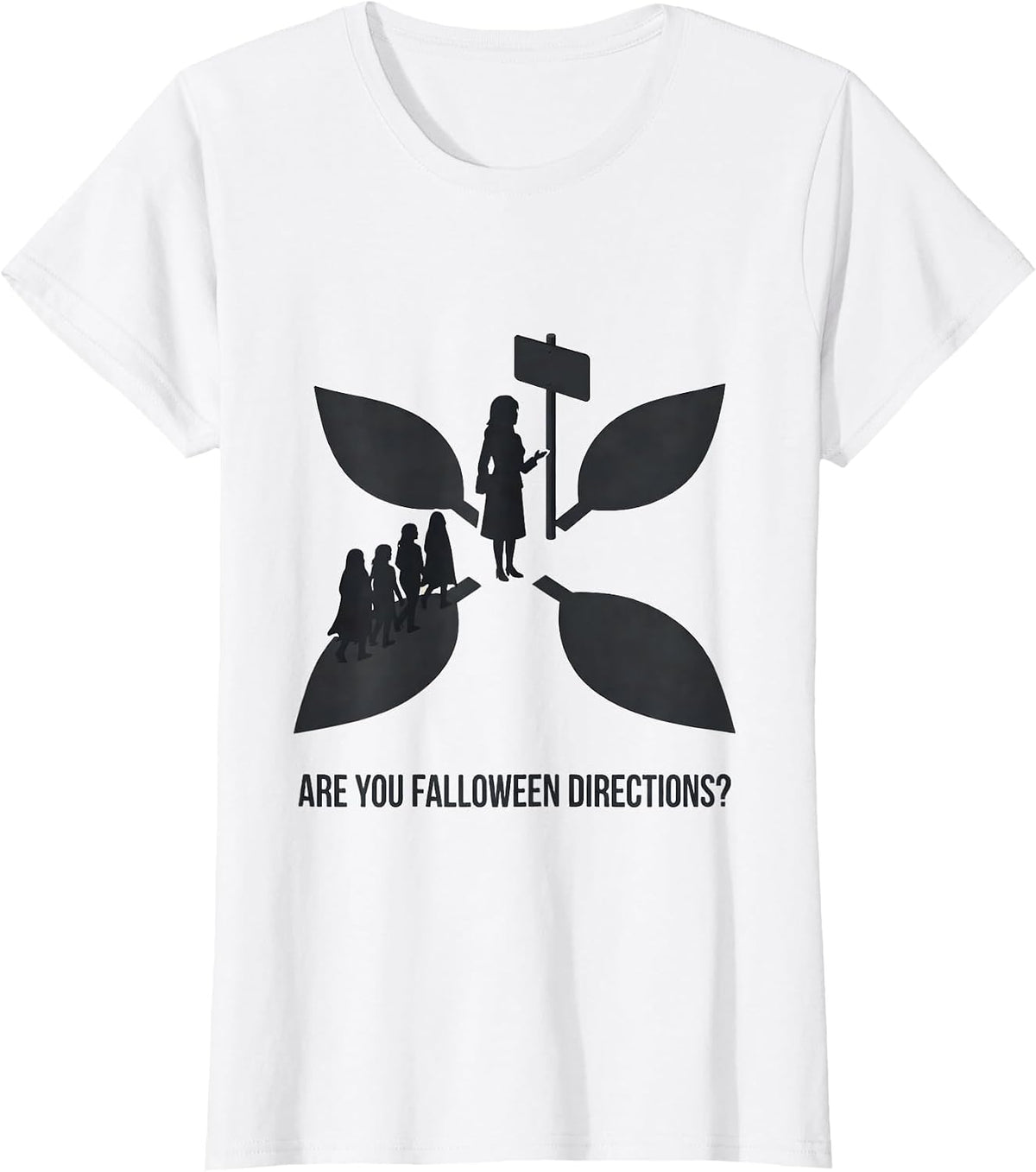 Are You Falloween Directions Teacher Halloween Ghost T-Shirt - White