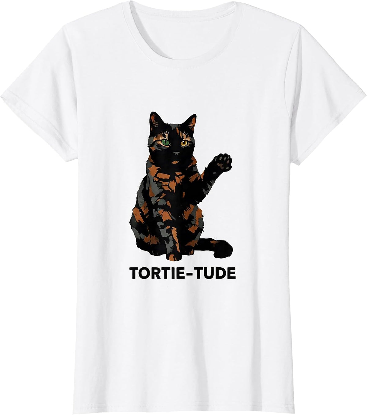 Women's Tortie-Tude Funny Tortoiseshell Cat Owner Tortie Cat Lover T-Shirt - White