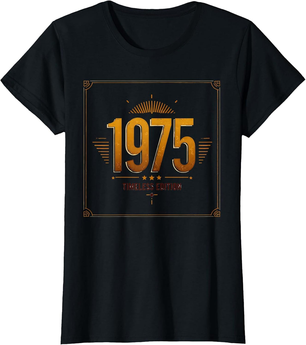 Vintage 1975 Timeless Edition Retro Design T-Shirt - Black
