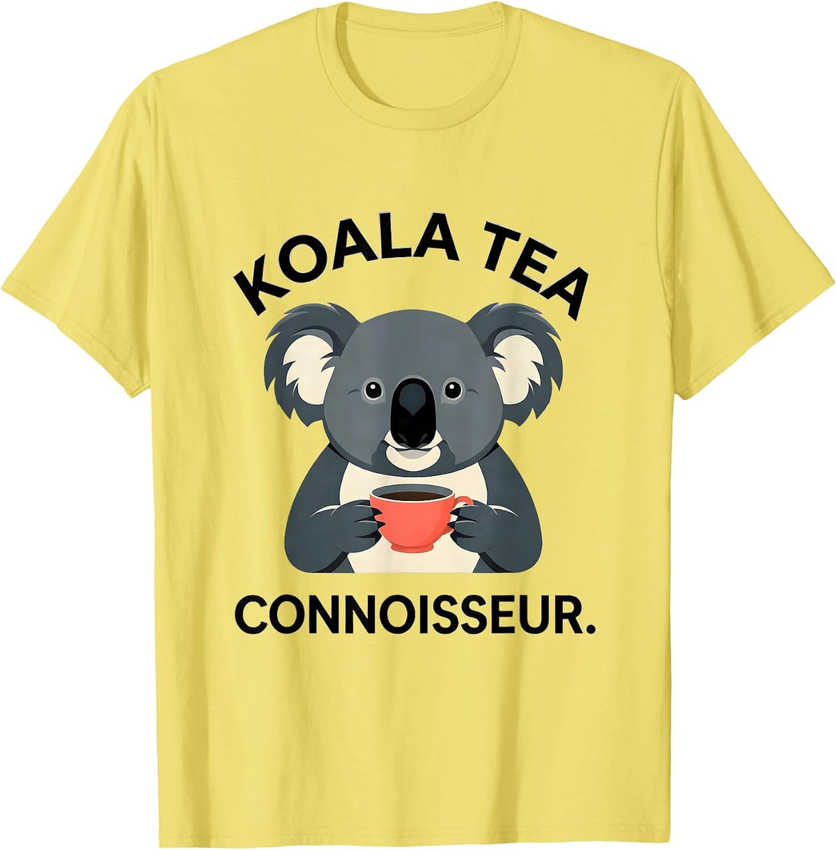 Men's Koala Tea Connoisseur Funny Koala Lover Cute Animal Gift T-Shirt - Lemon Yellow