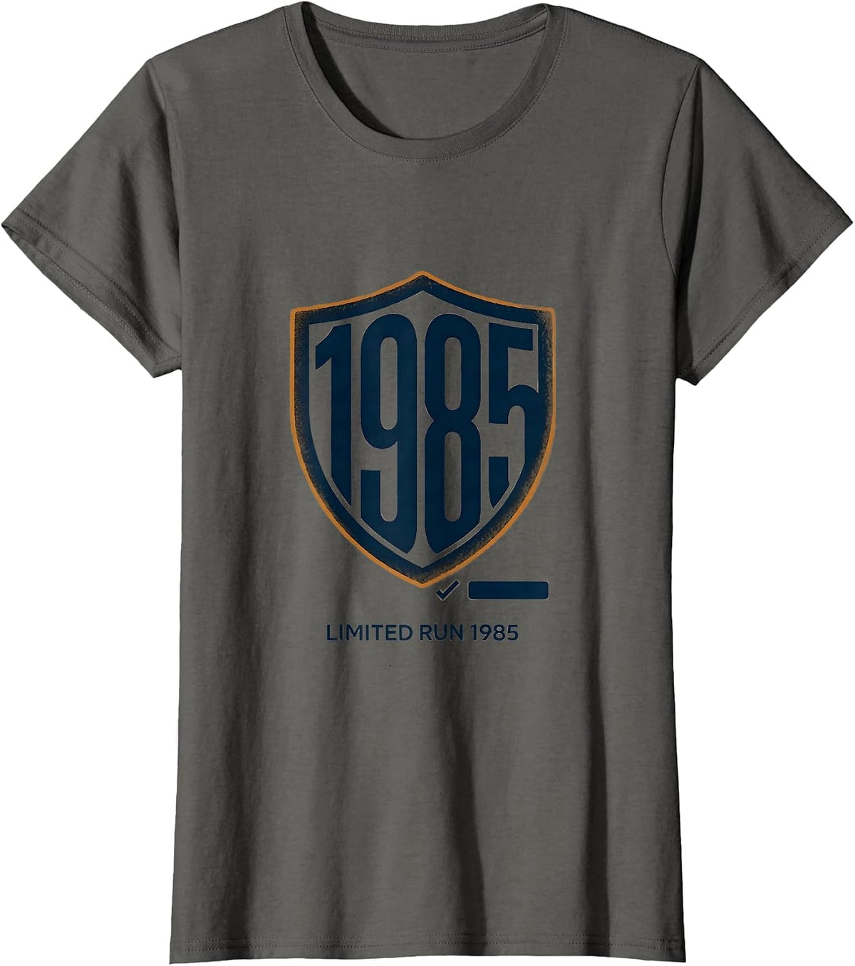 Women's Limited Run 1985 Vintage Editorial Conceptual Birthday Gift T-Shirt - Asphalt Grey
