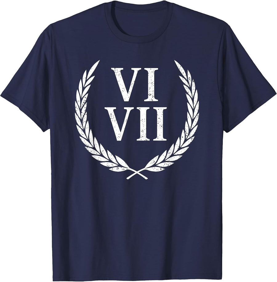67 Roman Numerals Meme History Teacher Vintage Funny History T-Shirt - Navy Blue
