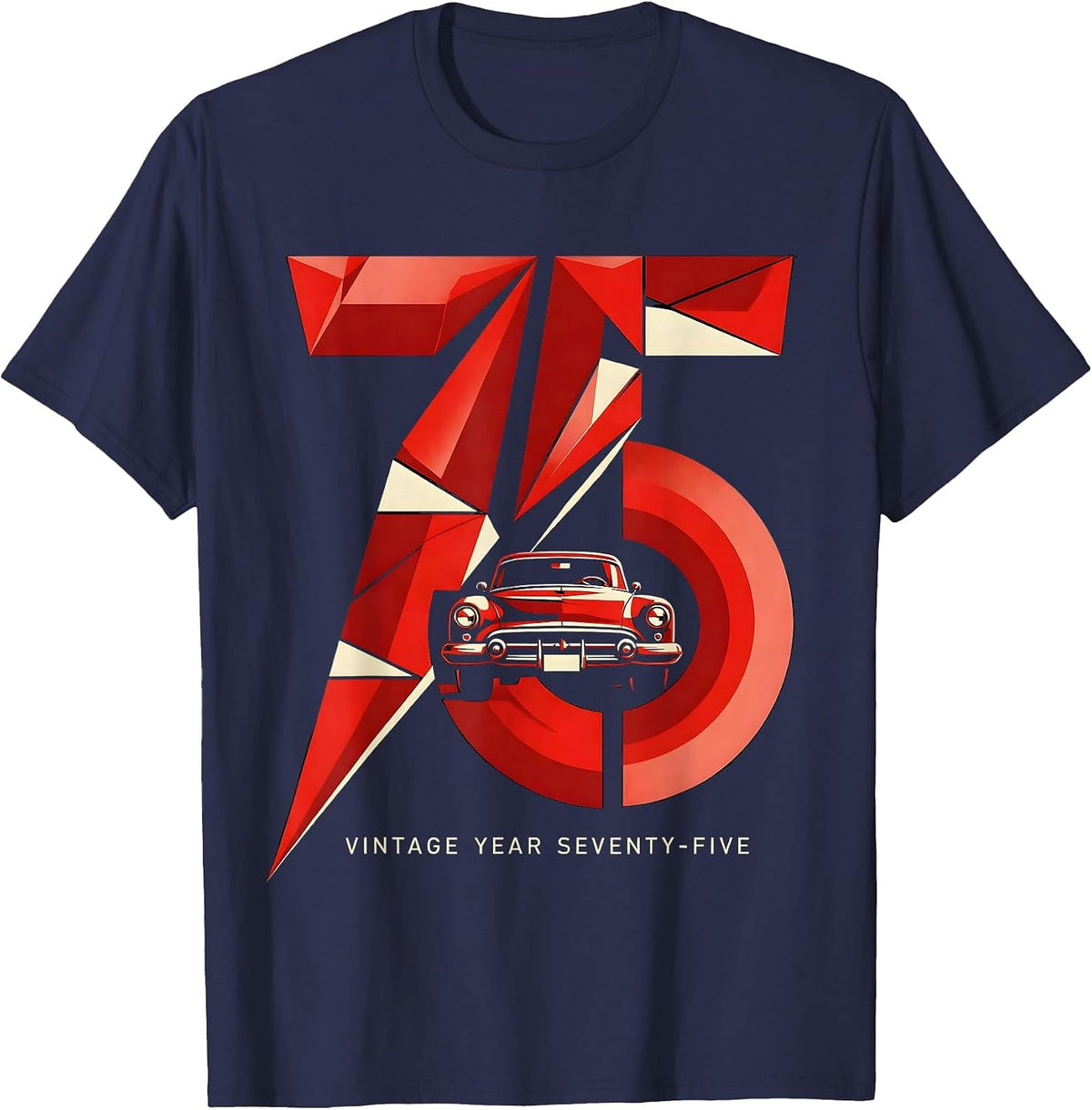 Vintage Year Seventy-Five 1975 Classic Design T-Shirt - Navy Blue