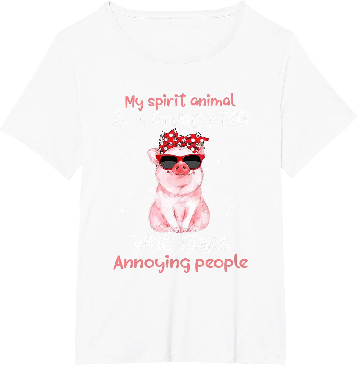 Pig Lover My Spirit Animal is Grumpy Pig Funny T-Shirt - White