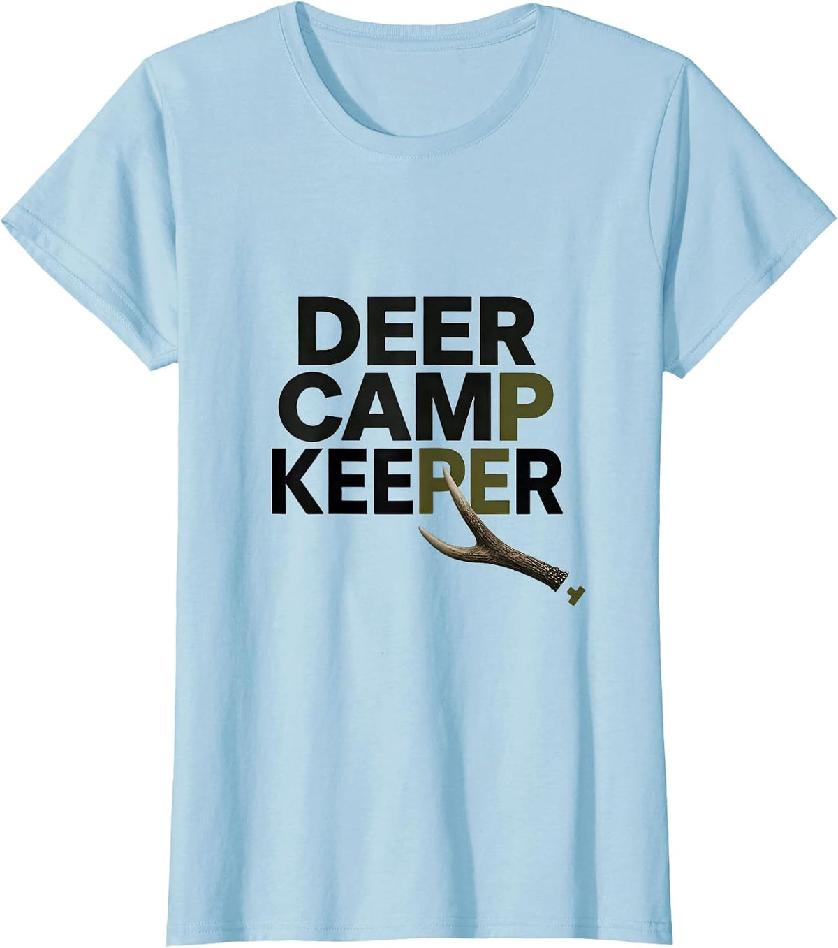 Deer Camp Keeper Patriotic Camo Deer Hunting Dad Gift T-Shirt - Baby Blue