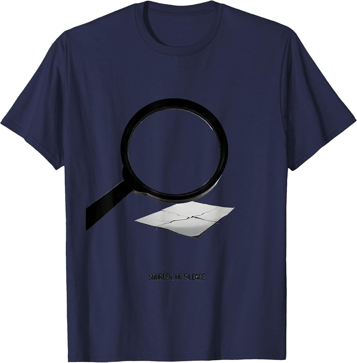 Men's Sources Or Silence Funny History Teacher Classroom Humor T-Shirt - Navy Blue