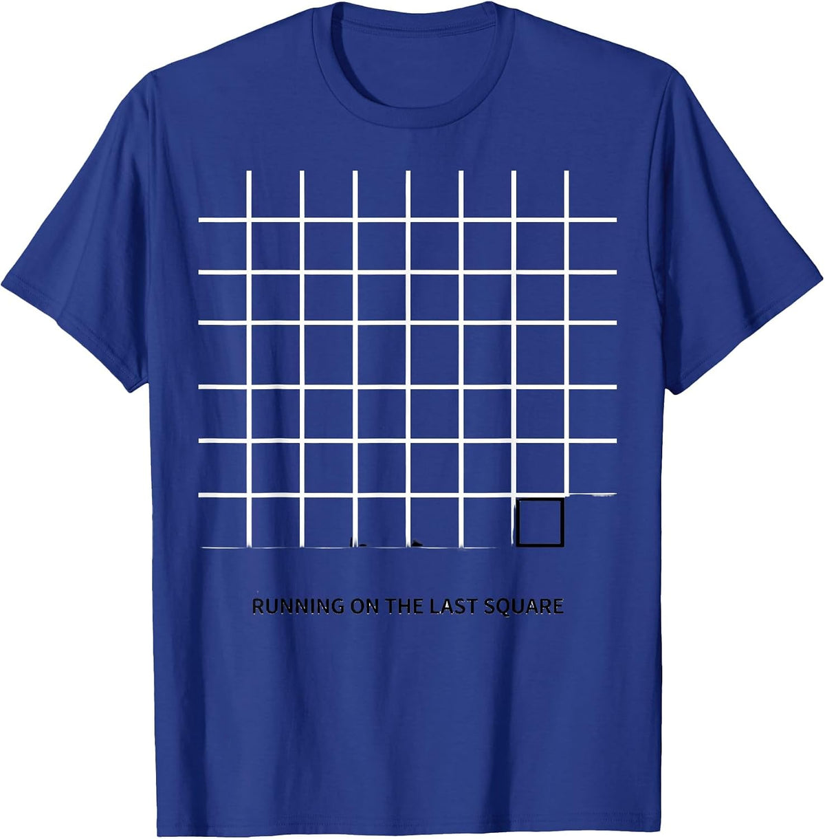 Running On The Last Square Funny Sarcastic Teacher Back T-Shirt - Royal Blue