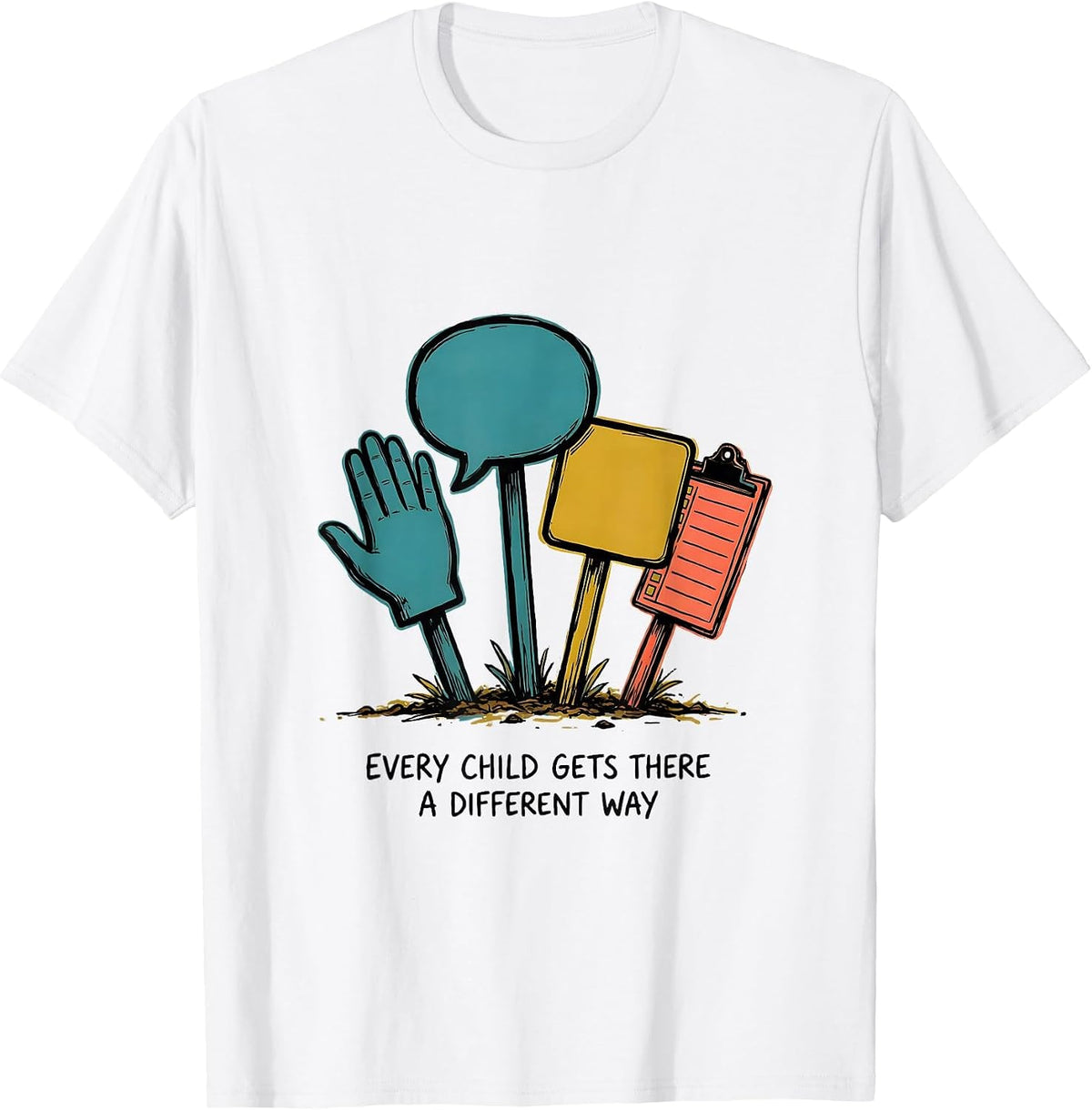 Men's Every Child Gets There A Different Way Special Education T-Shirt - White