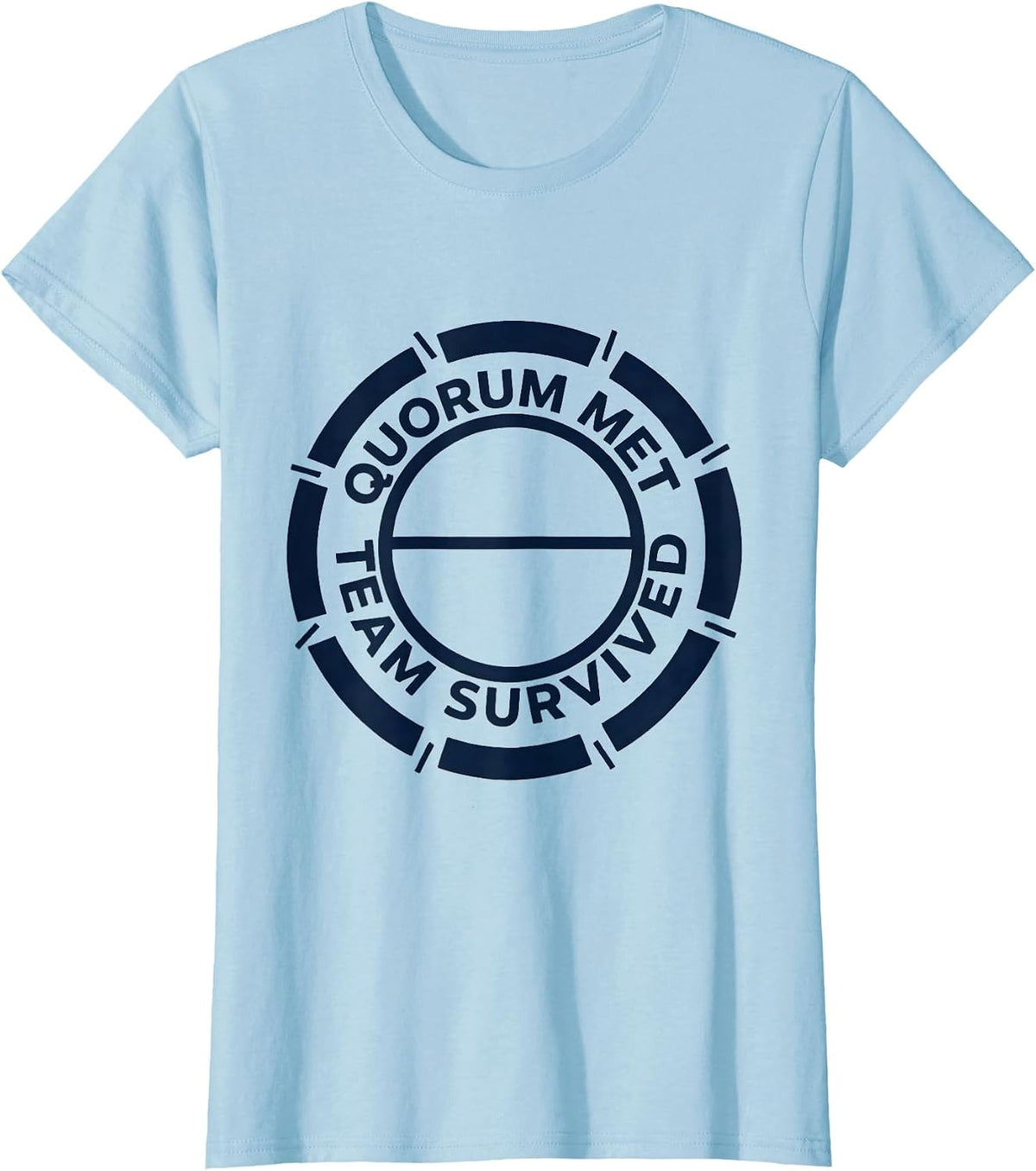 Quorum Met Team Survived Geometric Special Education Teacher T-Shirt - Baby Blue