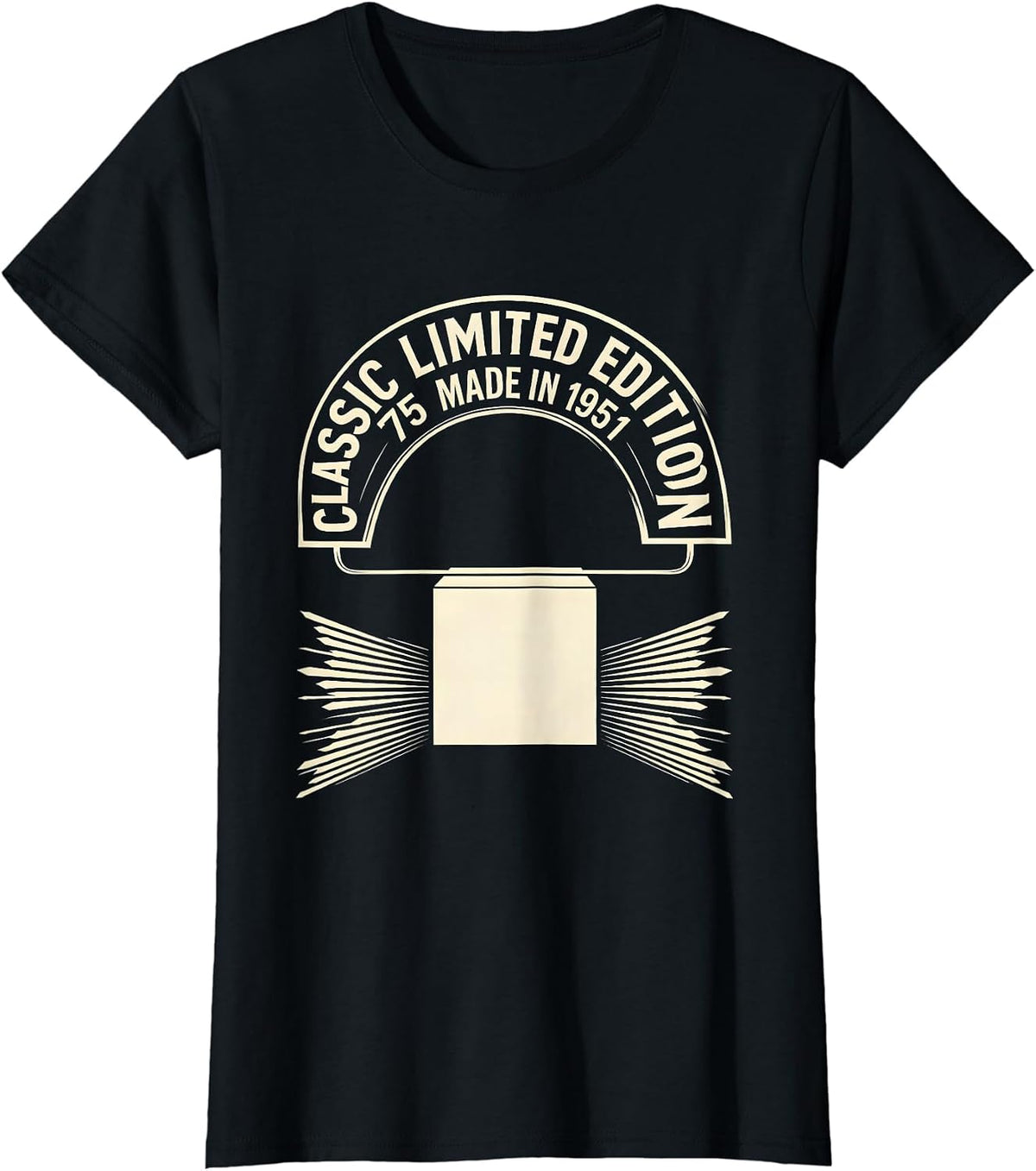 Classic Limited Edition 75 Made in 1951 Vintage T-Shirt - Black