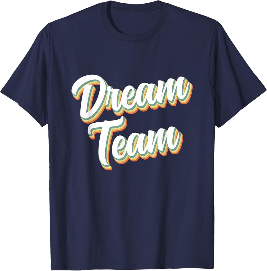 Retro Dream Team Shirt Teacher Student 1st Day Back 2 School T-Shirt - Navy Blue