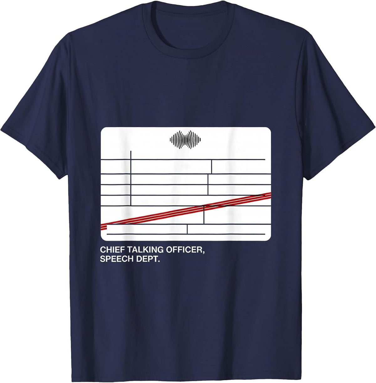 Men's Chief Talking Officer Speech Dept Funny SLP Christmas T-Shirt - Navy Blue