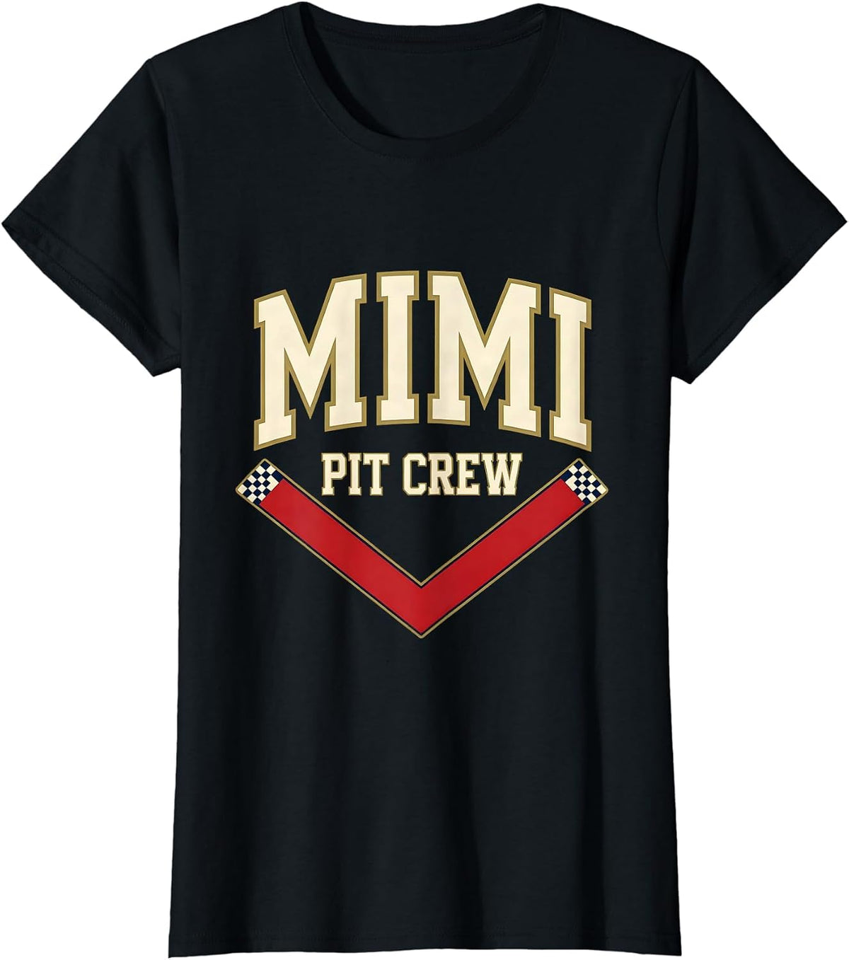 Women's Mimi Pit Crew Sports Family Matching Race Car Birthday Party T-Shirt - Black