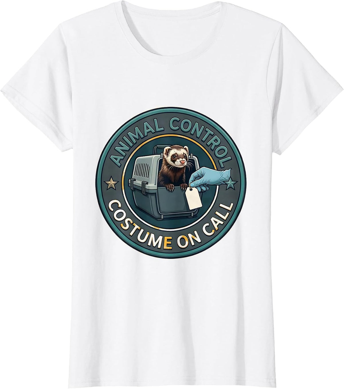 Animal Control Costume On Call Funny Animal Lover Halloween T-Shirt - White