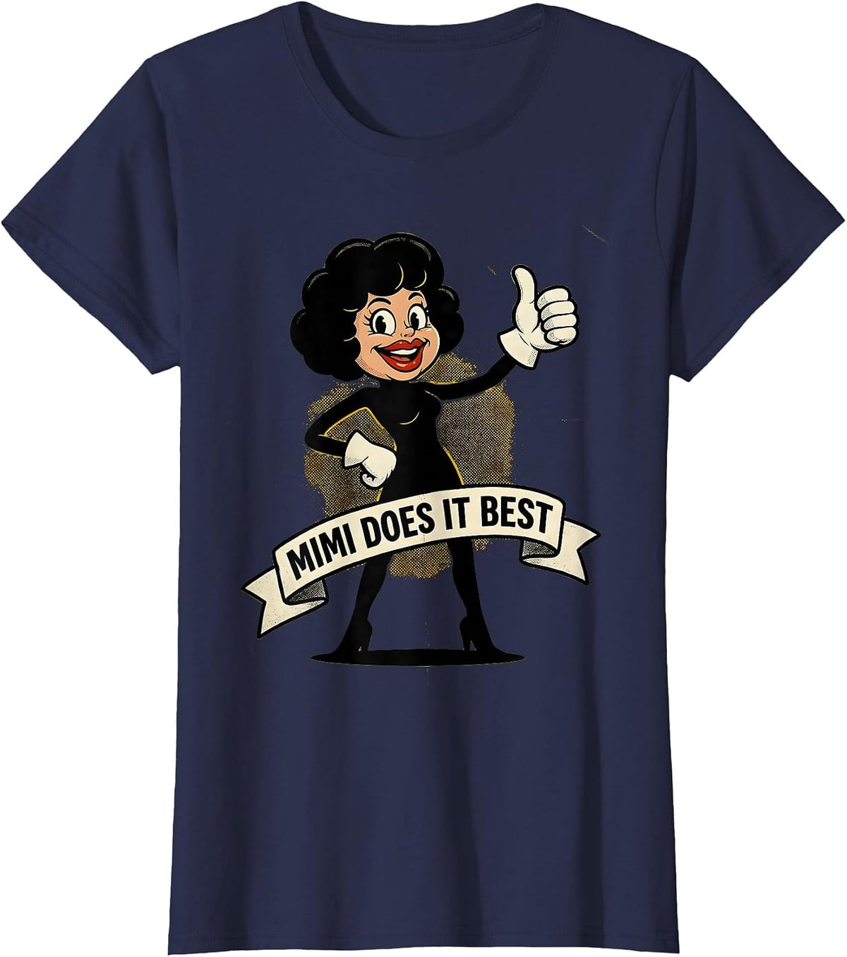 Women's Mimi Does It Best Proud Grandmother Design T-Shirt - Navy Blue