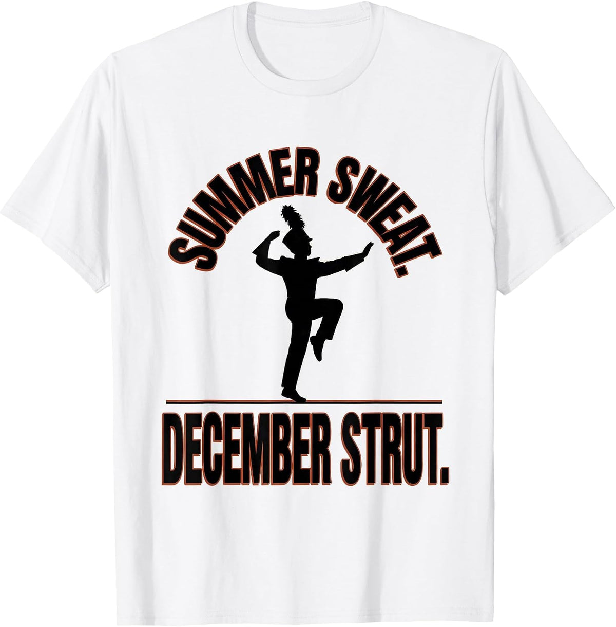 Men's Summer Sweat December Strut HBCU Marching Band Bowl Season T-Shirt - White