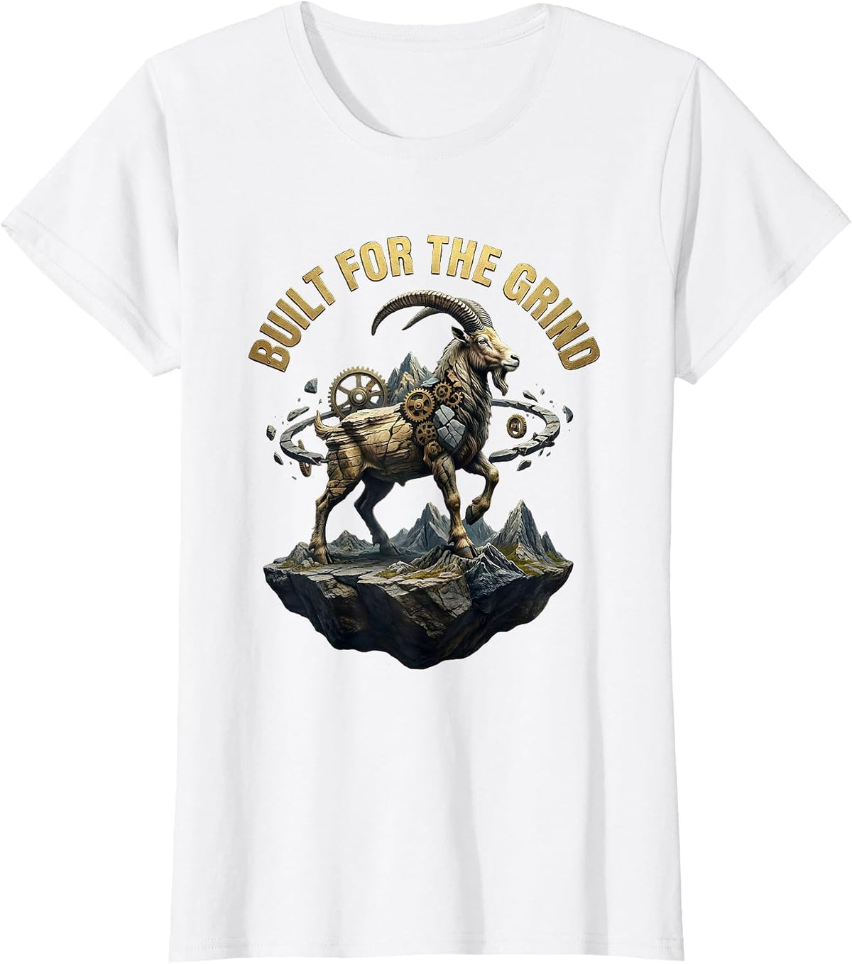 Capricorn Built for the Grind Zodiac Design T-Shirt - White