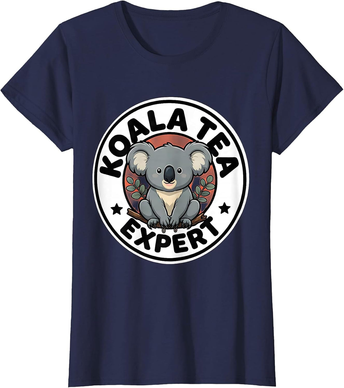 Women's Koala Tea Expert Funny Koala Lover Animal Pun Humor T-Shirt - Navy Blue