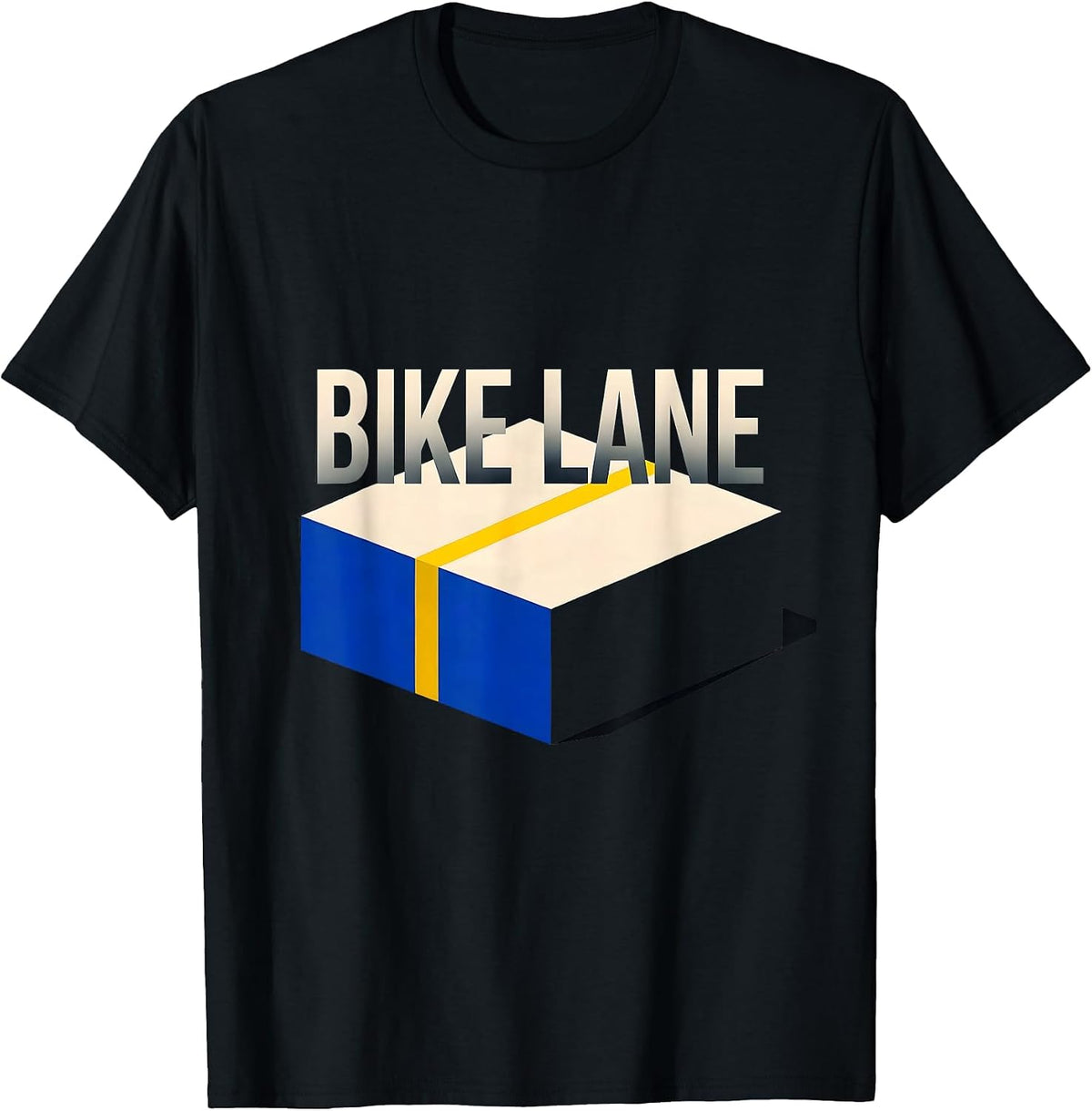 Men's BIKE LANE Isometric Vector Halloween Road Sign Costume T-Shirt - Black