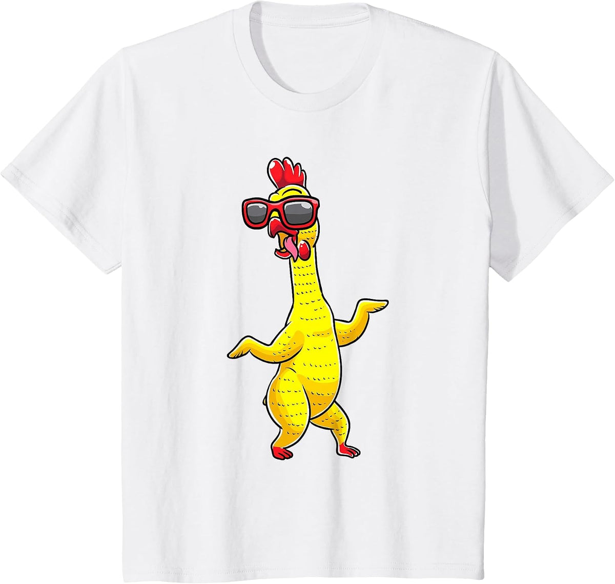 Rubber Chicken Dancing Party Funny Kids Men Women Girls T-Shirt - White