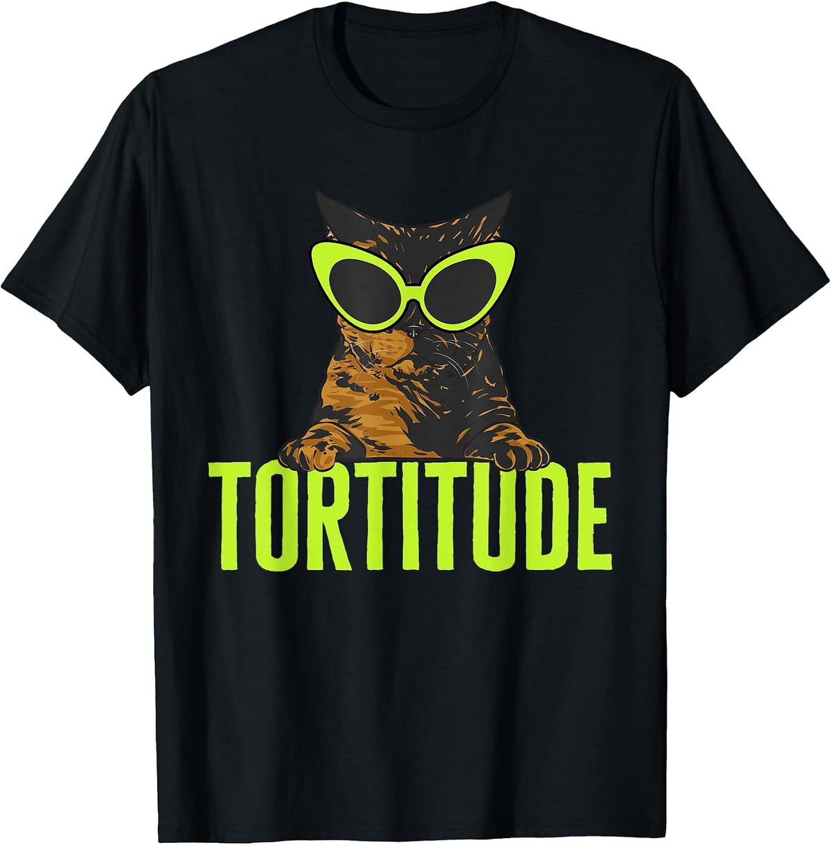 Cool Tortoiseshell Cat Tortitude Tortie Cat T-Shirt - Black