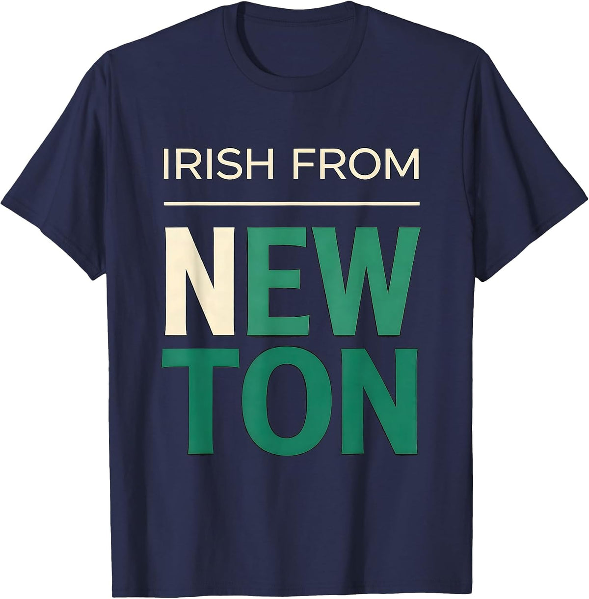 Men's Irish From Newton Boston Irish Pride St Patrick's Day T-Shirt - Navy Blue