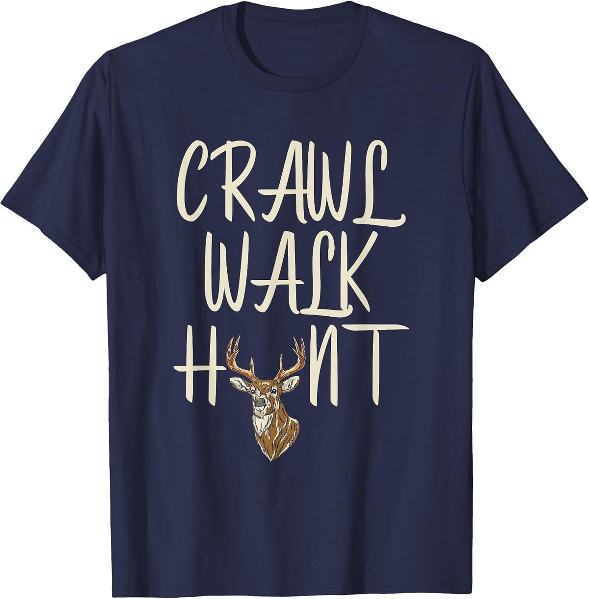 Crawl Walk Hunt Future Hunter Daddy's Hunting Buddy Toddler T-Shirt - Navy Blue