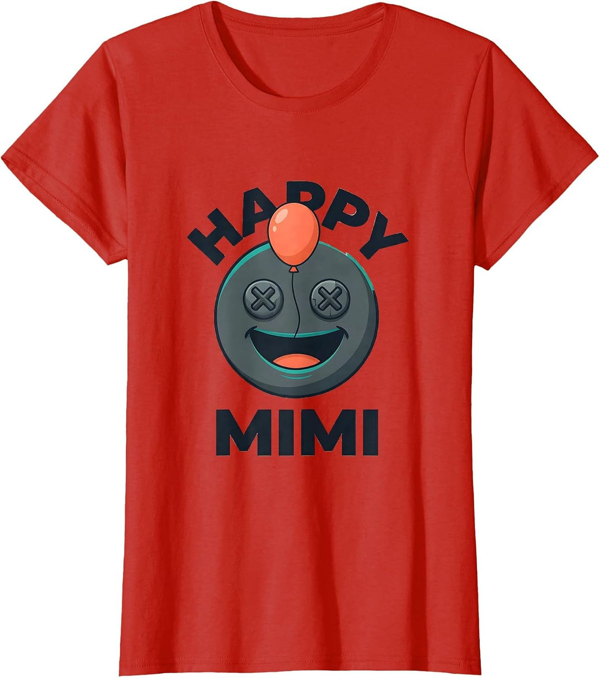 Happy Mimi Flat Vector First Birthday Family Matching Theme T-Shirt - Red