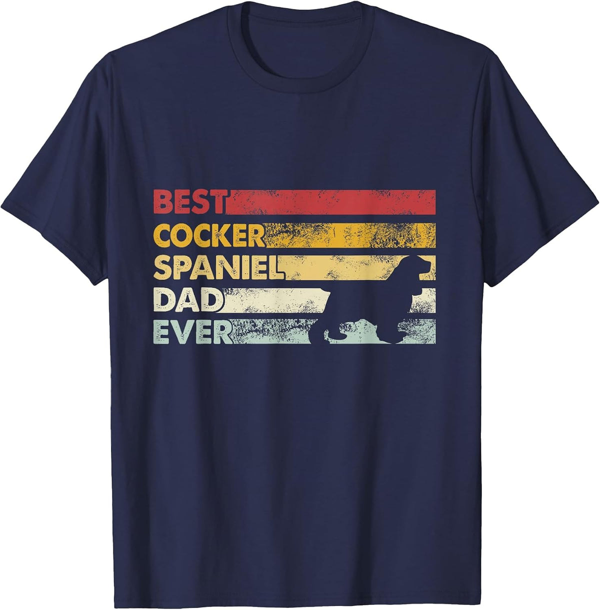 Best Dog Dad Ever - Father Cocker Spaniel T-Shirt - Navy Blue