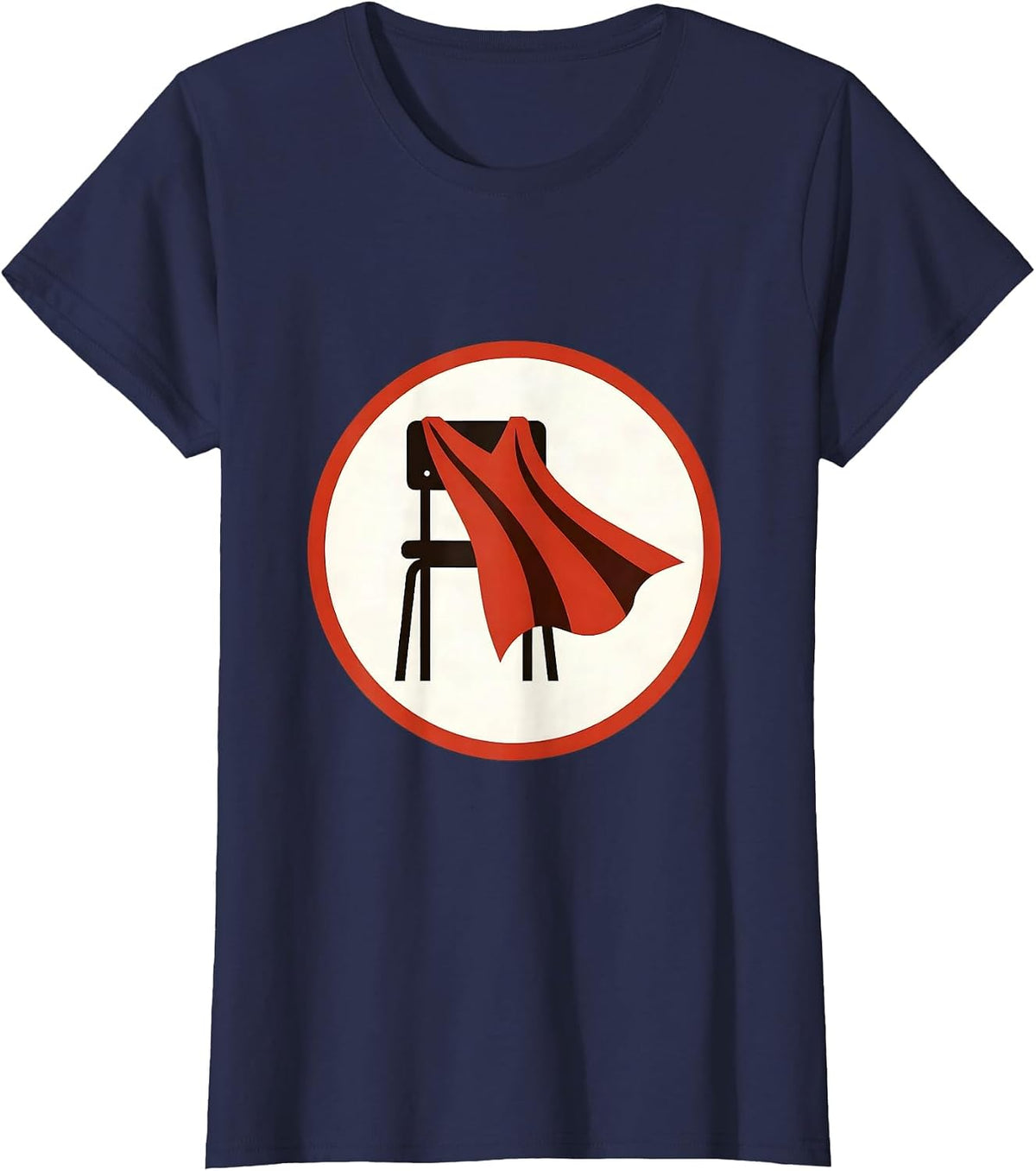 Women's Sped Teacher Superhero Cape Classroom Chair T-Shirt - Navy Blue