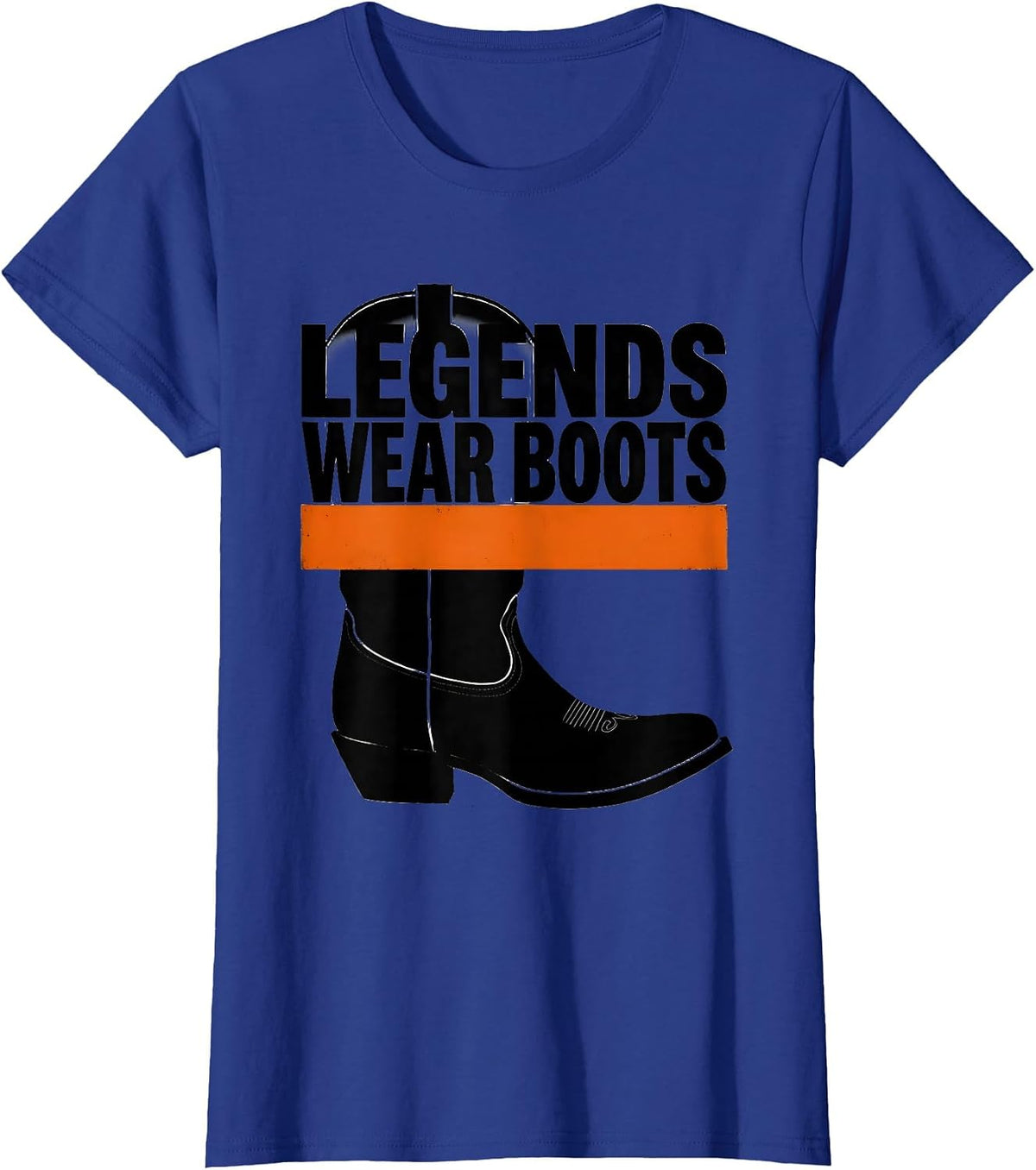 Women's Legends Wear Boots Western Cowboy Design T-Shirt - Royal Blue