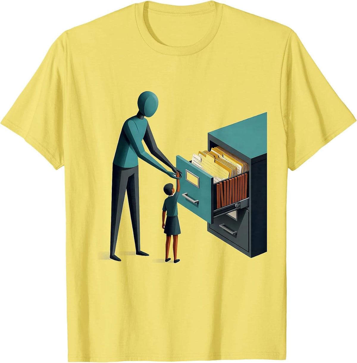 Men's Librarian Guide Student Midcentury Modern School Library T-Shirt - Lemon Yellow