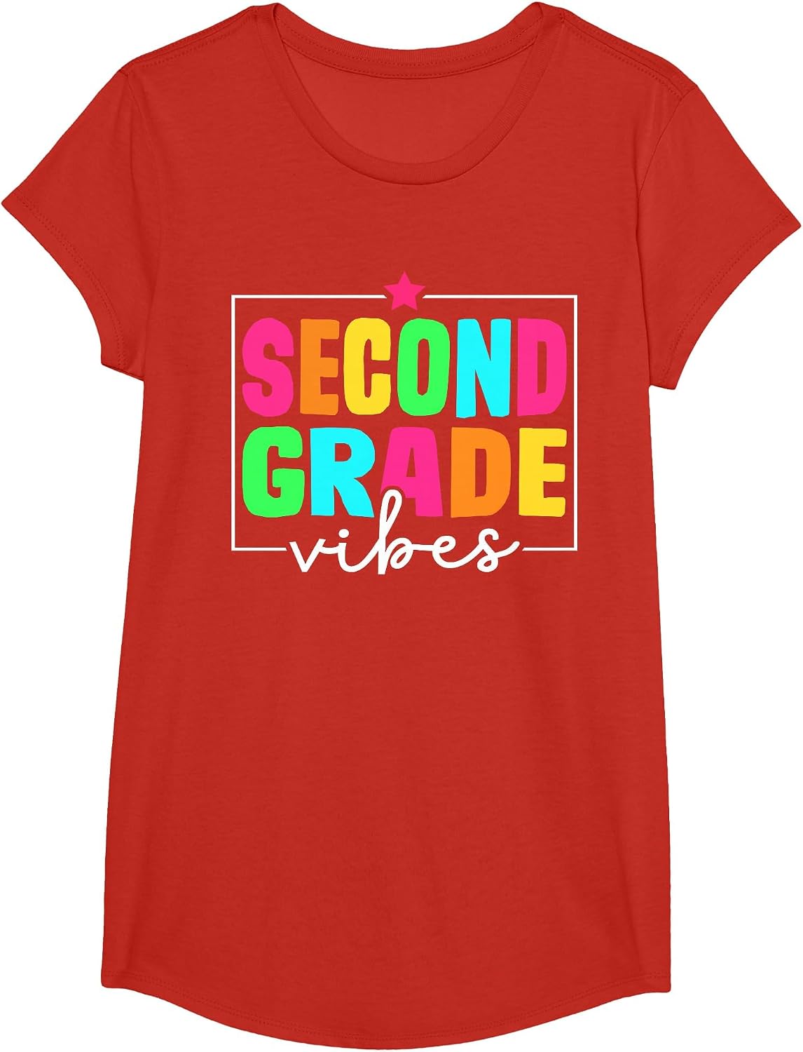 Second Grade Vibes Back to School Team 1st Grade Teacher T-Shirt - Girls Red