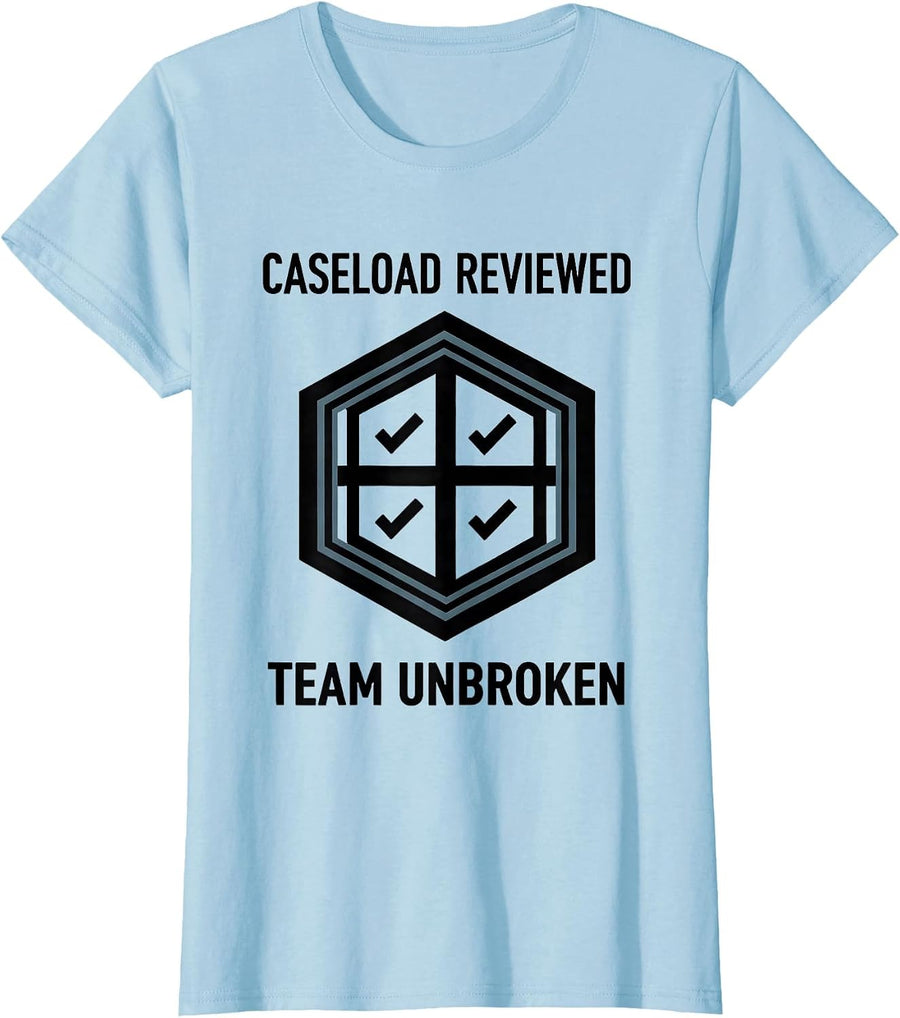 Women's Caseload Reviewed Team Unbroken Geometric Special Education T-Shirt - Baby Blue