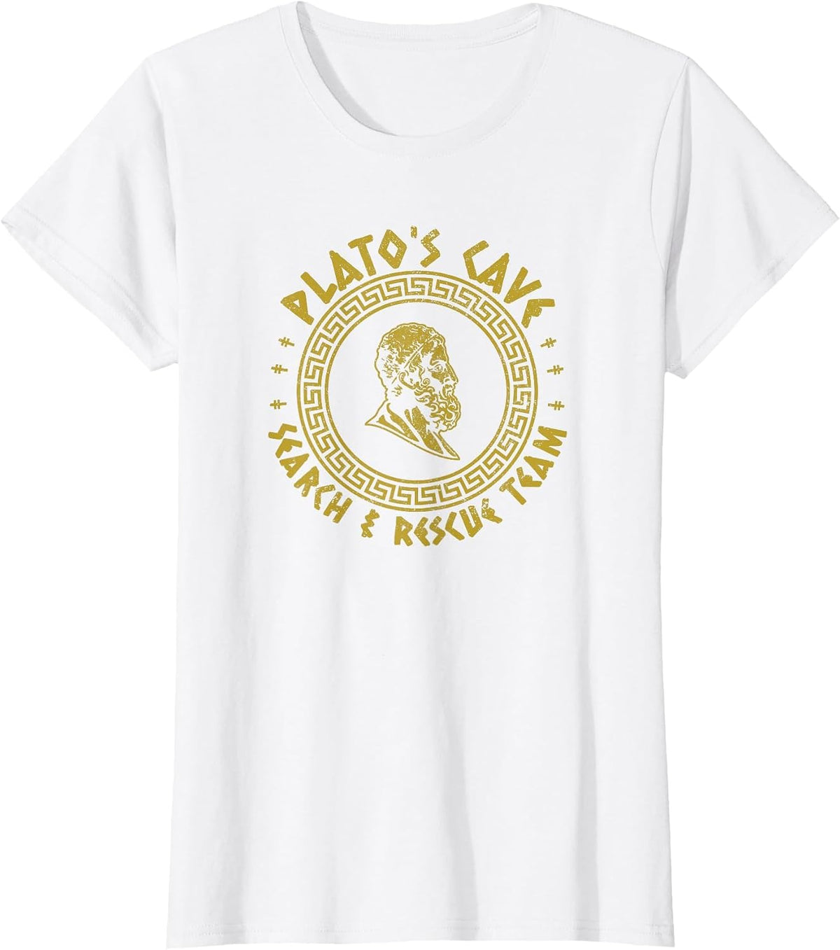 Plato's Cave Search and Rescue Teams Funny Philosophy T-Shirt - White