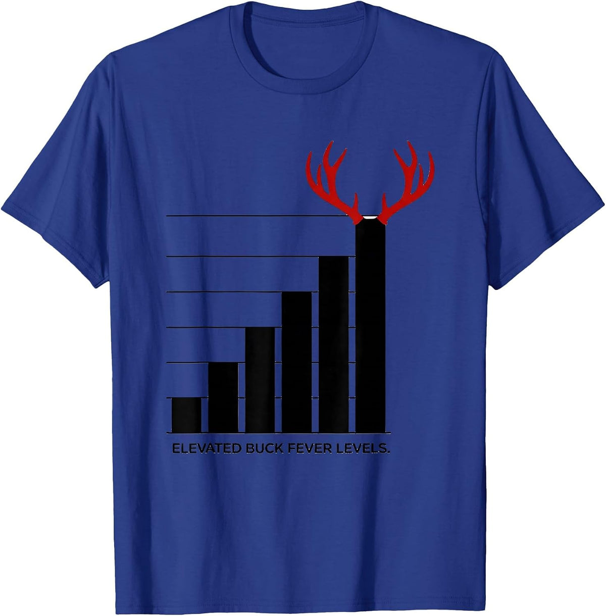Elevated Buck Fever Levels Funny Deer Hunting Camo Dad Humor T-Shirt - Royal Blue