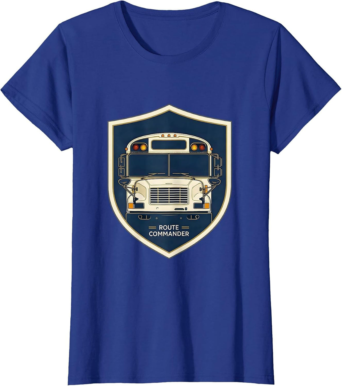 Women's Route Commander Funny School Bus Driver Appreciation Gift T-Shirt - Royal Blue