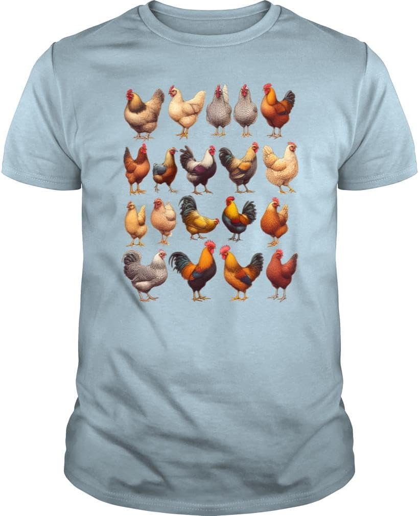 Vintage Chicken Lover Farmer Farm Unisex T-Shirt - Light Blue