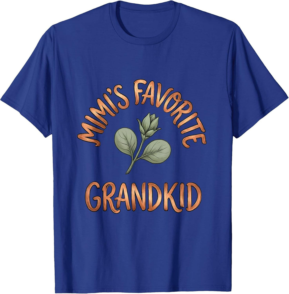Mimi's Favorite Grandkid Boho Typography Grandmother Gift T-Shirt - Royal Blue